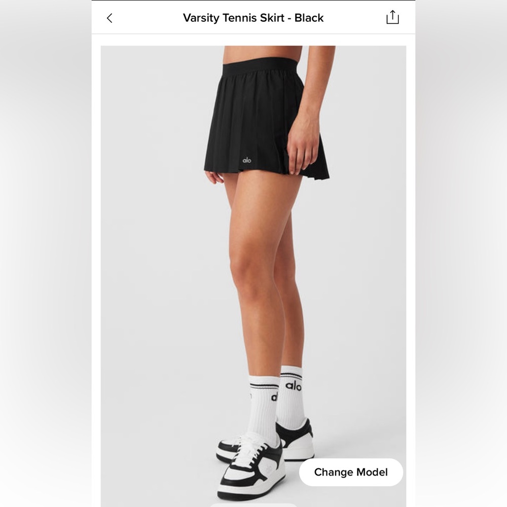 Varsity Tennis Skirt - Black